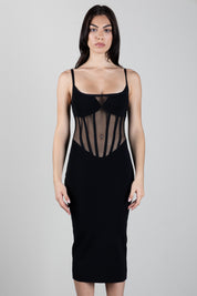 Elisabetta Franchi Abito Bustier In Maglia AM51S67E2 NERO