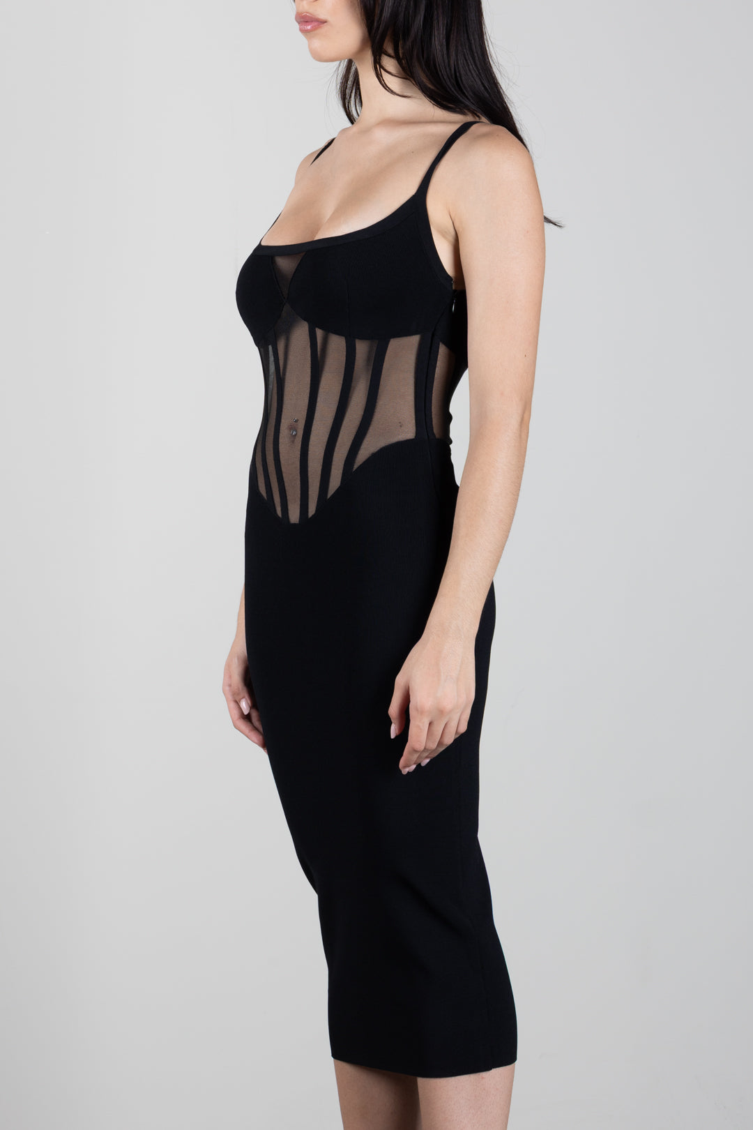 Elisabetta Franchi Abito Bustier In Maglia AM51S67E2 NERO