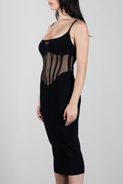 Elisabetta Franchi Abito Bustier In Maglia AM51S67E2 NERO
