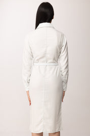 Elisabetta Franchi Bambina Abito Chemisier con Cintura 2A3014 D9A0 SUPER BLEACH TENCE