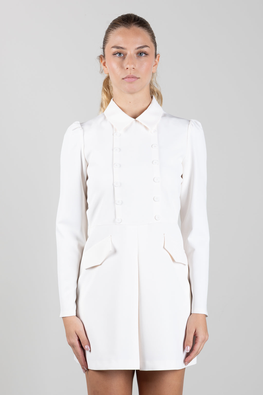Elisabetta Franchi Bambina Abito Chemisier In Crêpe con Doppia Bottonatura EFAB6820GA022.0067