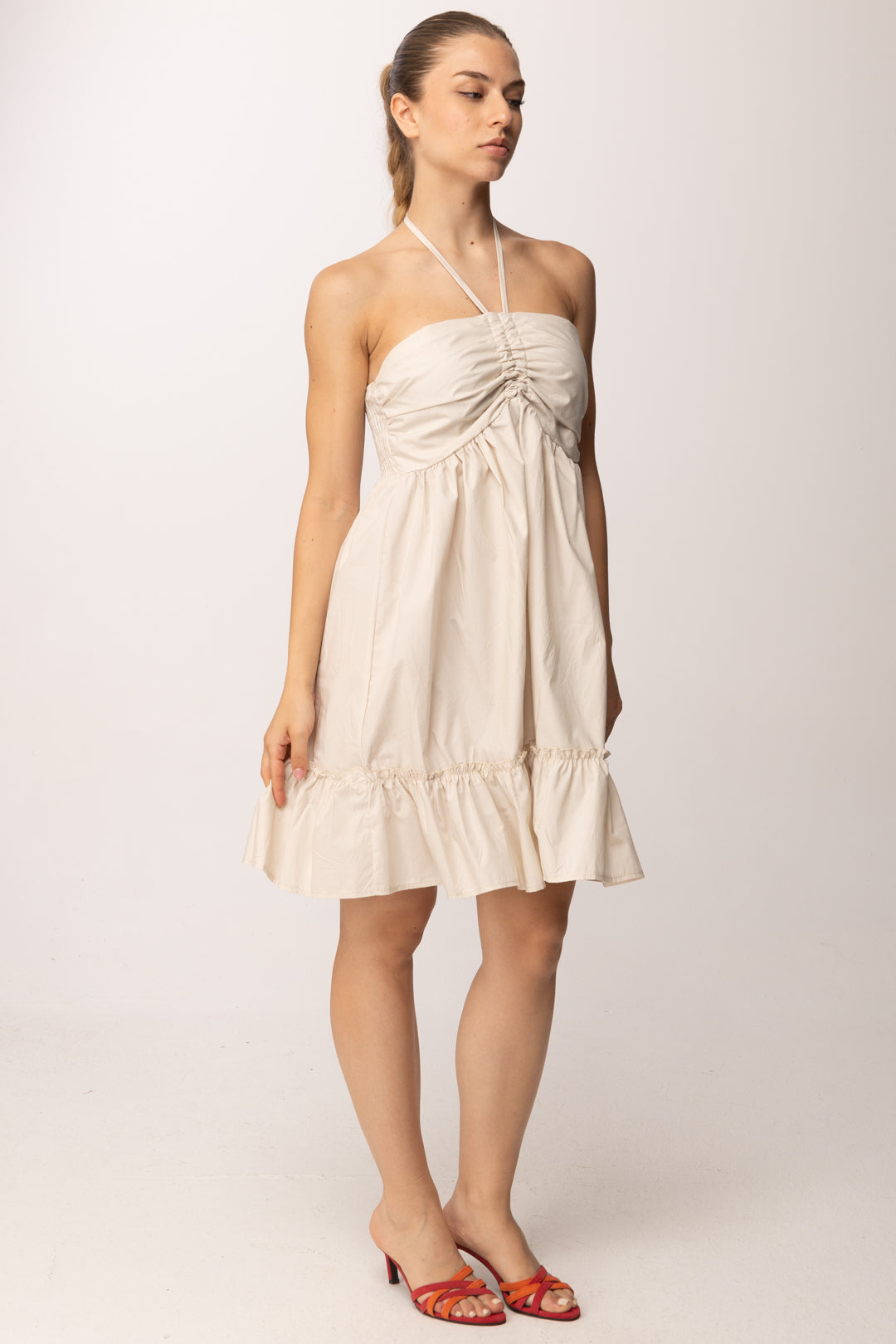Khloe Femme Abito con Bratelline Al Collo 25200 BEIGE