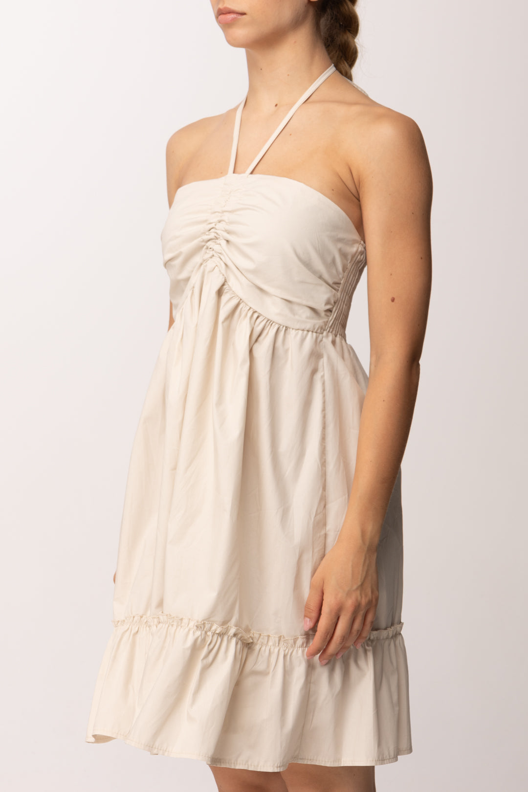 Khloe Femme Abito con Bratelline Al Collo 25200 BEIGE