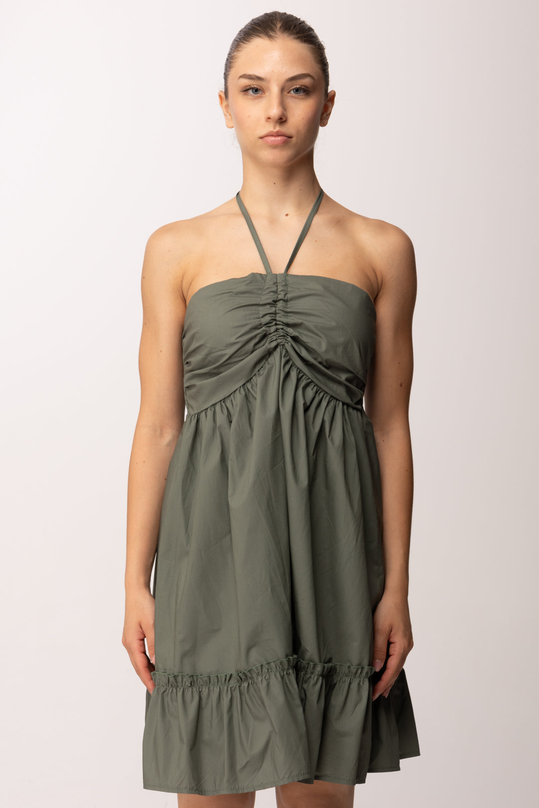 Khloe Femme Abito con Bratelline Al Collo 25200 VERDE