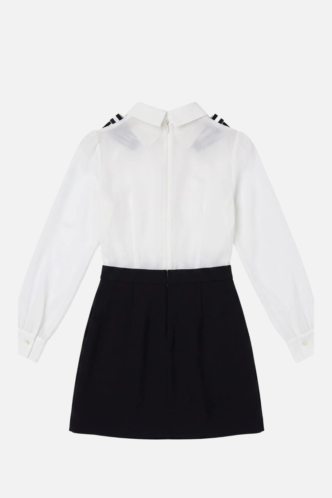 Elisabetta Franchi Bambina Abito con Camicia Ruches Profilate e Cravatta EFAB7080VI011.0100