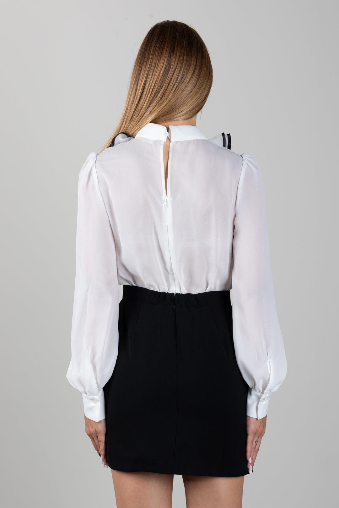 Elisabetta Franchi Bambina Abito con Camicia Ruches Profilate e Cravatta EFAB7080VI011.0100
