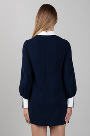Elisabetta Franchi Bambina Abito con Colletto e Polsini a Contrasto EFAB6950GA022.4362