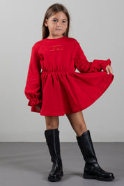 Elisabetta Franchi Bambina Abito con Logo Ricamato EGAB2470FF002.3014