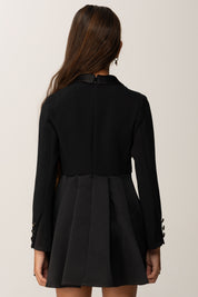 Elisabetta Franchi Bambina Abito con Rever In Duchesse EFAB6450GA022 NERO