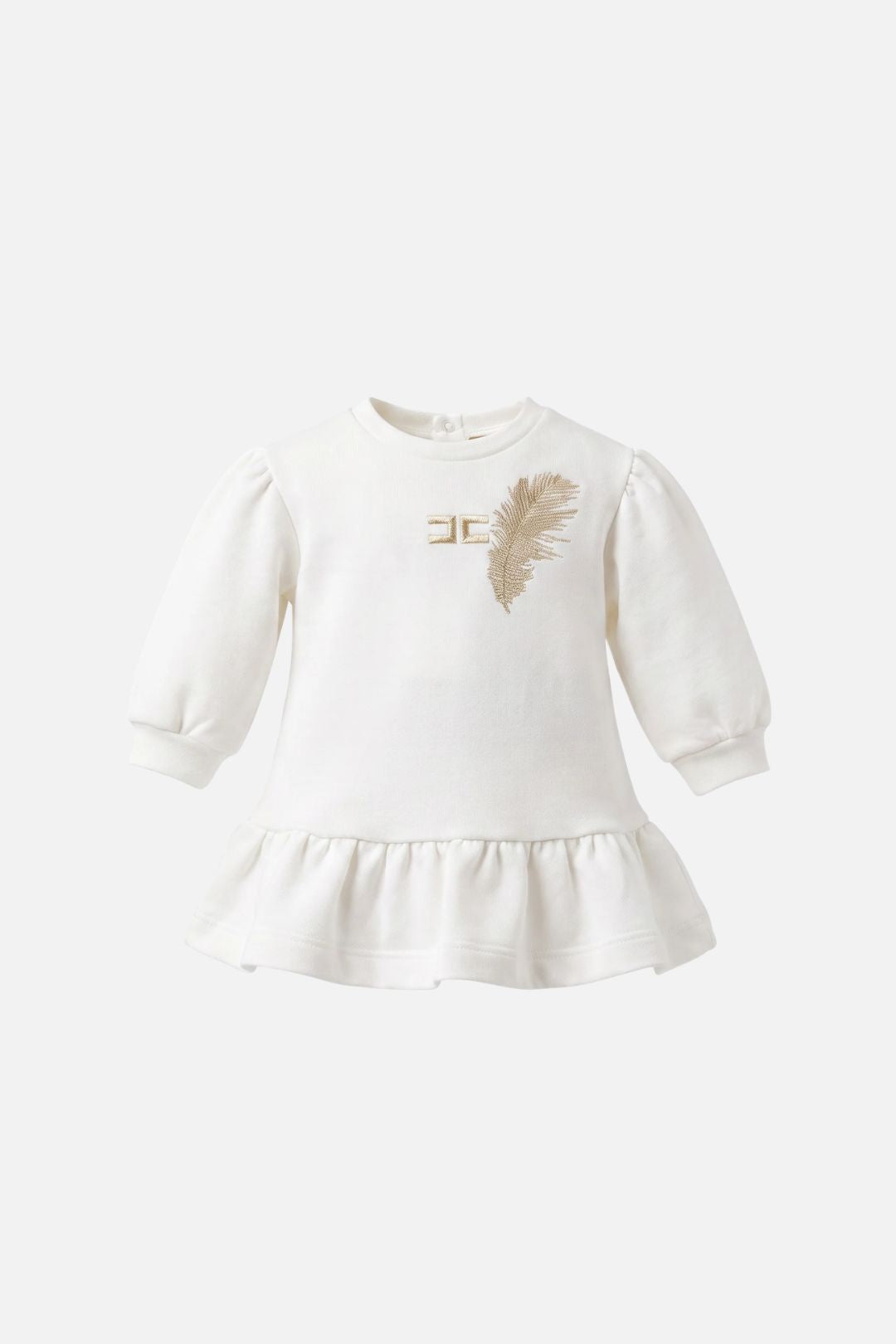 Elisabetta Franchi Bambina Abito con Ricamo Logo e Piuma ENAB0890FF002.0115