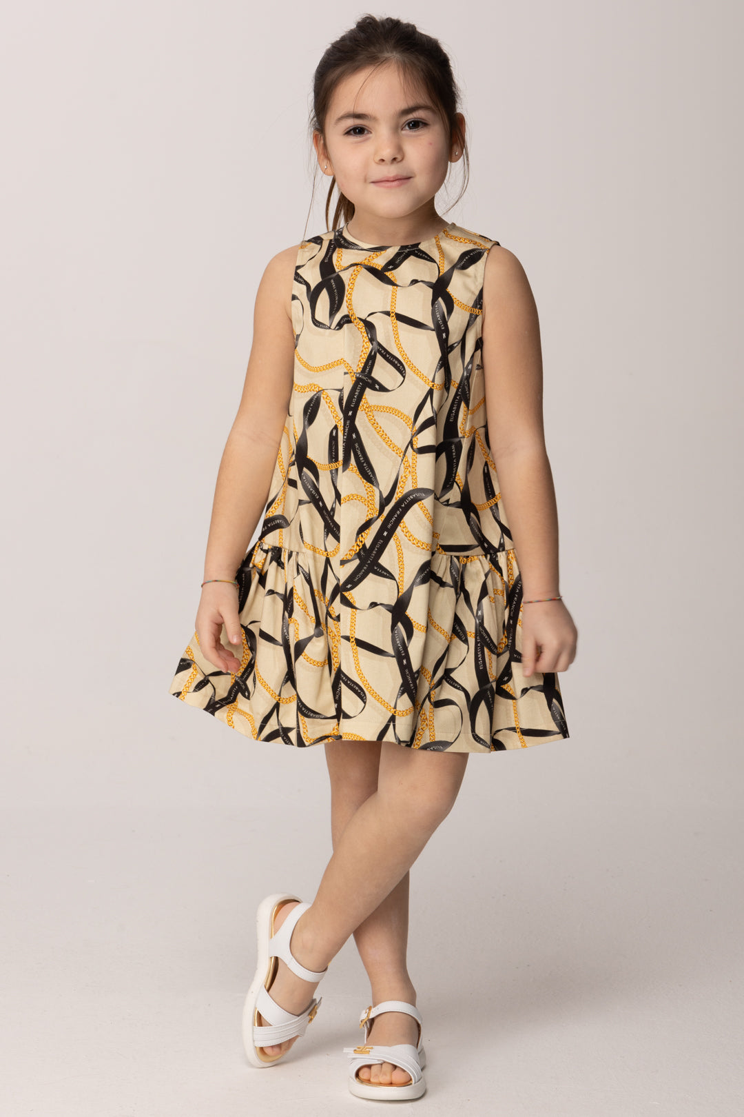 Elisabetta Franchi Bambina Abito con Stampa Nastri EGAB2240TVE01.D999