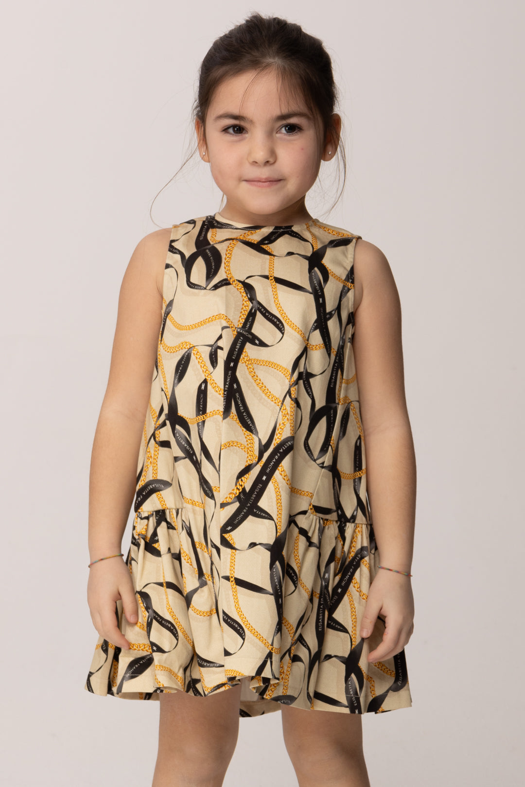 Elisabetta Franchi Bambina Abito con Stampa Nastri EGAB2240TVE01.D999