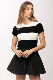 Elisabetta Franchi Bambina Abito con Top In Maglia Rigata e Gonna In Taffetà EFAB6490FL060.D728