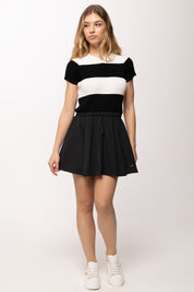 Elisabetta Franchi Bambina Abito con Top In Maglia Rigata e Gonna In Taffetà EFAB6490FL060.D728