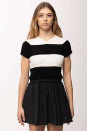 Elisabetta Franchi Bambina Abito con Top In Maglia Rigata e Gonna In Taffetà EFAB6490FL060.D728