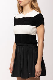 Elisabetta Franchi Bambina Abito con Top In Maglia Rigata e Gonna In Taffetà EFAB6490FL060.D728