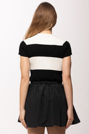 Elisabetta Franchi Bambina Abito con Top In Maglia Rigata e Gonna In Taffetà EFAB6490FL060.D728