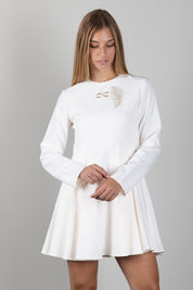 Elisabetta Franchi Bambina Abito Corto con Ricamo Piuma e Logo EFAB7090GA022.0067