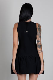 Twin-set Abito Corto In Maglia con Balza Godet 262TP3144 NERO