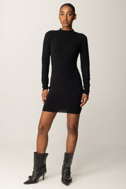 Patrizia Pepe Abito Corto In Maglia con Inserti In Pizzo 8A1558 K284 NERO