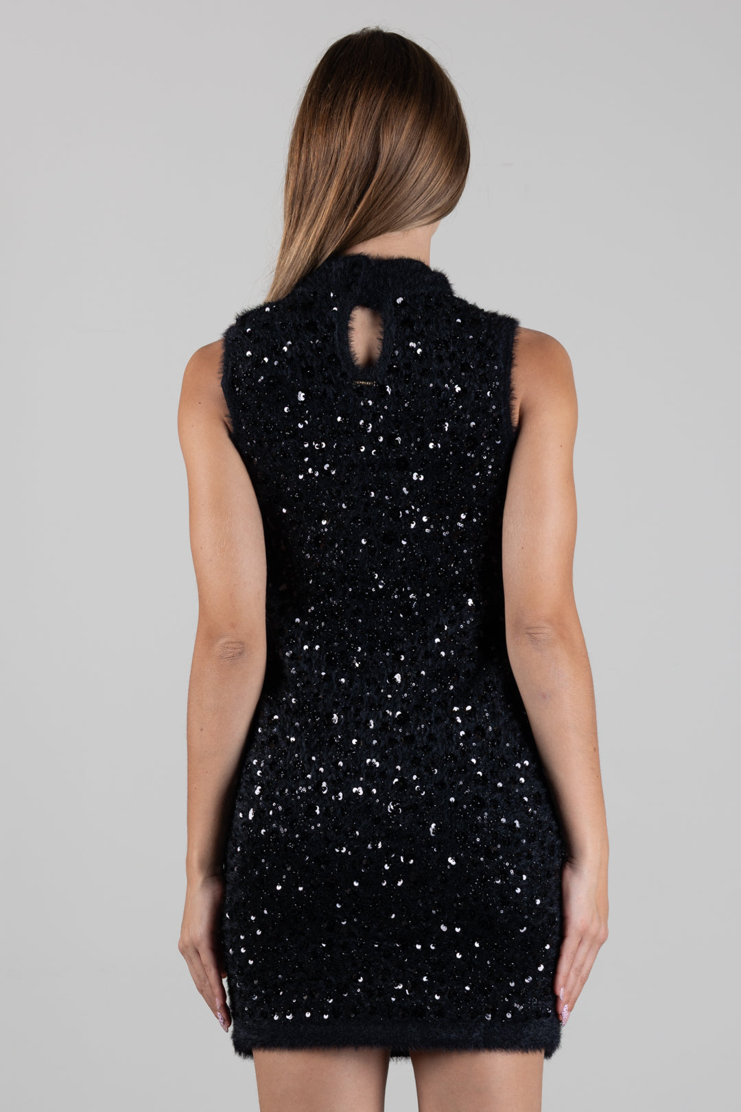 Twin-set Abito Corto In Maglia con Paillettes 262TT3302 NERO