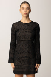 Twin-set Abito Corto In Maglia Traforata 252TP3380 NERO