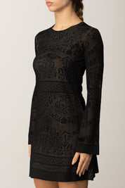 Twin-set Abito Corto In Maglia Traforata 252TP3380 NERO