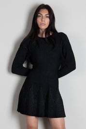 Elisabetta Franchi Abito Corto In Maglia Traforata AM12S66E2 NERO