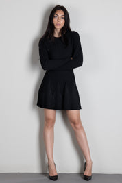Elisabetta Franchi Abito Corto In Maglia Traforata AM12S66E2 NERO