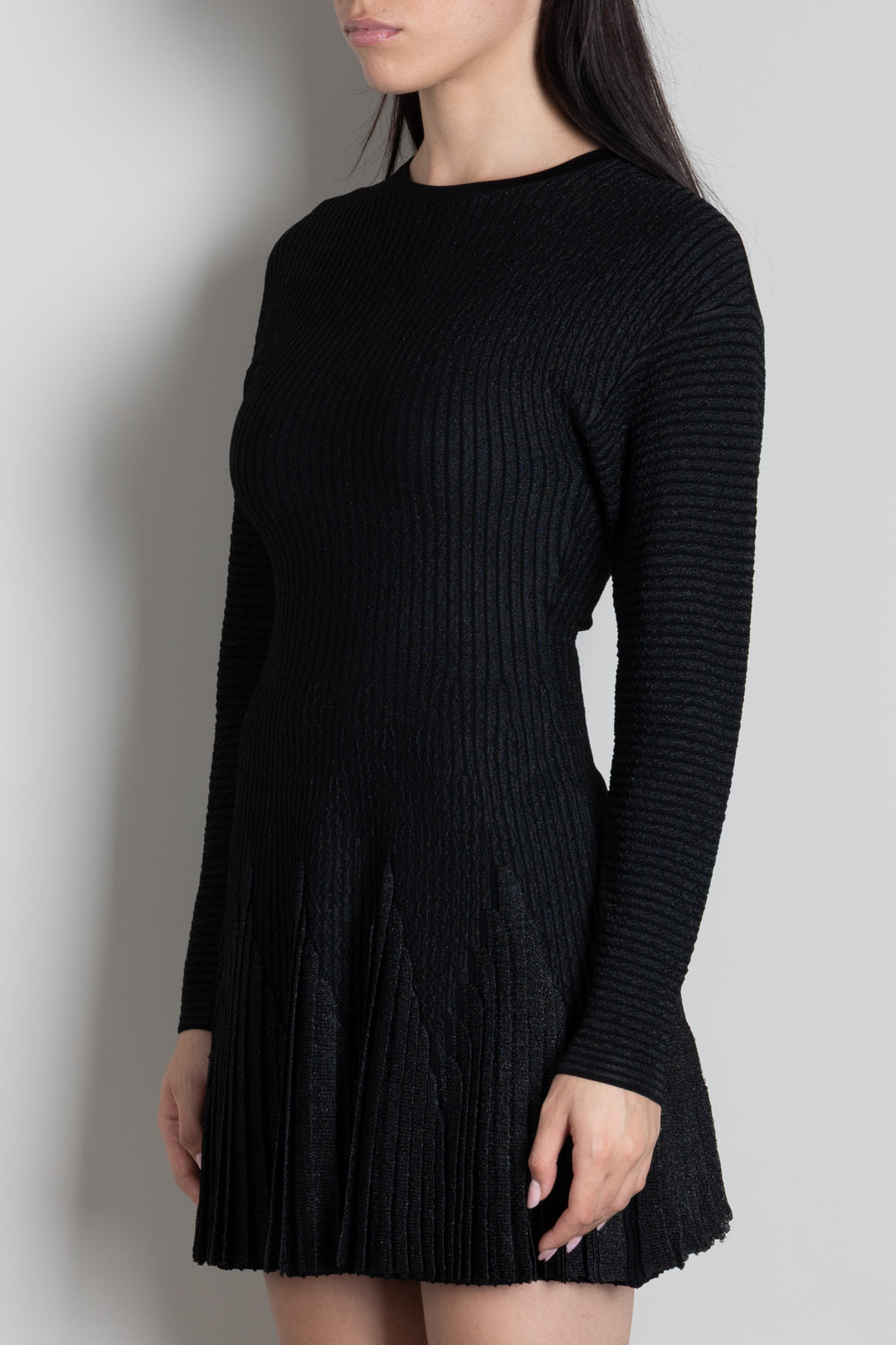 Elisabetta Franchi Abito Corto In Maglia Traforata AM12S66E2 NERO