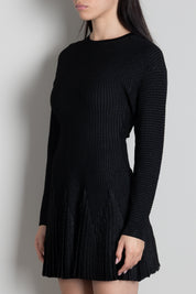 Elisabetta Franchi Abito Corto In Maglia Traforata AM12S66E2 NERO