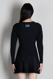 Elisabetta Franchi Abito Corto In Maglia Traforata AM12S66E2 NERO