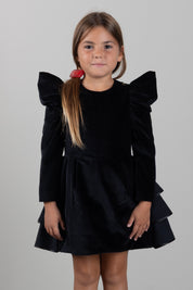 Elisabetta Franchi Bambina Abito Corto In Velluto con Volant EFAB7190VE024.N000
