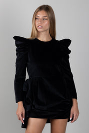 Elisabetta Franchi Bambina Abito Corto In Velluto con Volant EFAB7190VE024.N000
