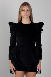 Elisabetta Franchi Bambina Abito Corto In Velluto con Volant EFAB7190VE024.N000