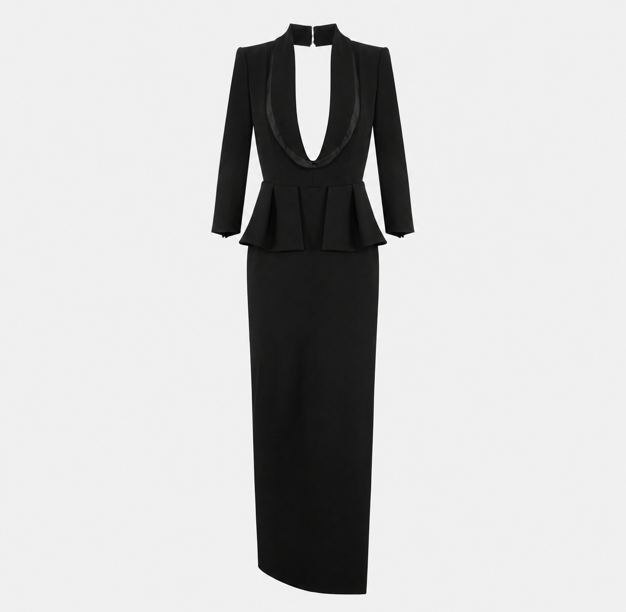 Elisabetta Franchi Abito Da Sera In Crêpe con Collo a Scialle ABR0866E2 NERO