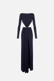 Elisabetta Franchi Abito Da Sera In Jersey Crêpe con Cut-out ABR3467E2 BLU NOTTE