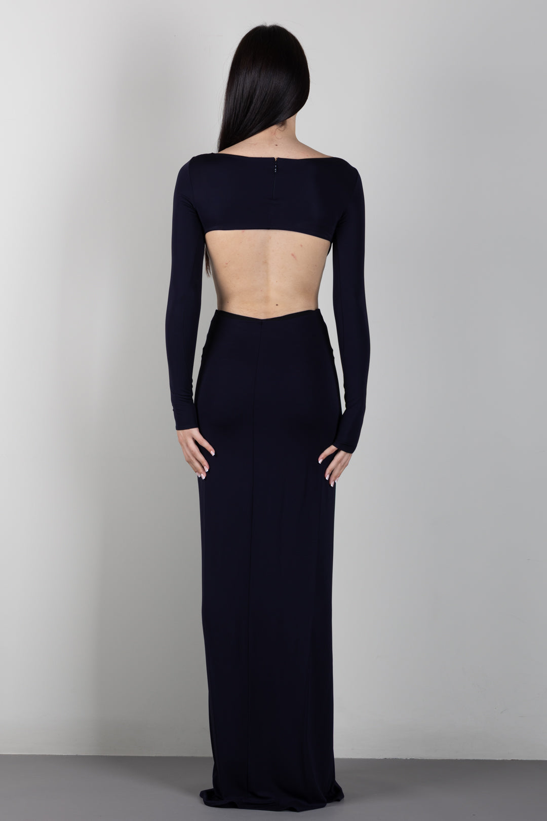 Elisabetta Franchi Abito Da Sera In Jersey Crêpe con Cut-out ABR3467E2 BLU NOTTE