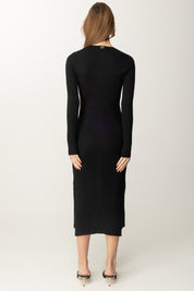 Twin-set Abito Doppio Strato con Spacco Frontale 251TE3010 BIC.NERO/NEVE