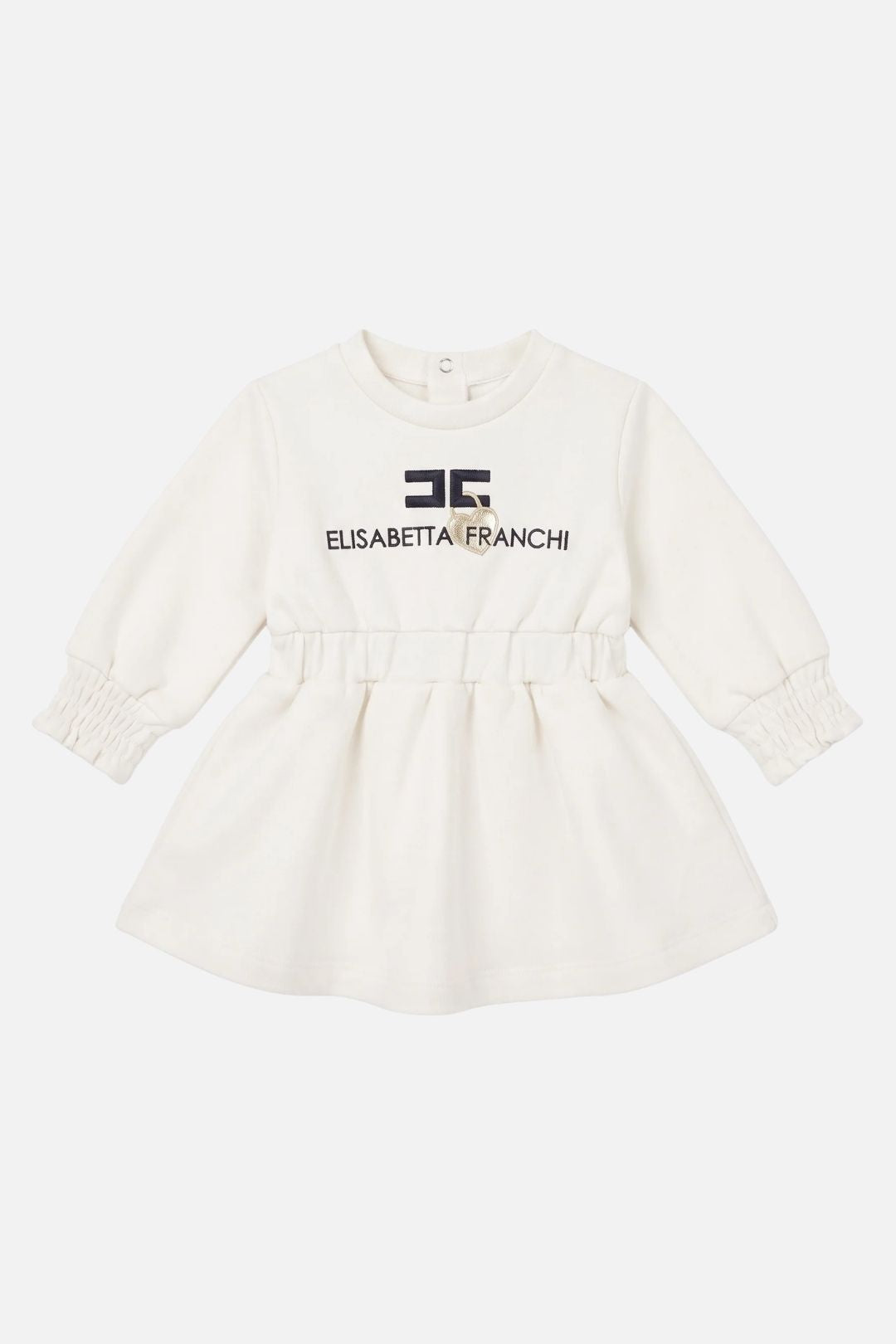 Elisabetta Franchi Bambina Abito Felpa con Ricamo Logo e Cuore ENAB0810FF002.0156