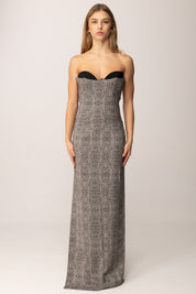 Elisabetta Franchi abito in Crêpe con Stampa Pitone ABR2857E2 NERO