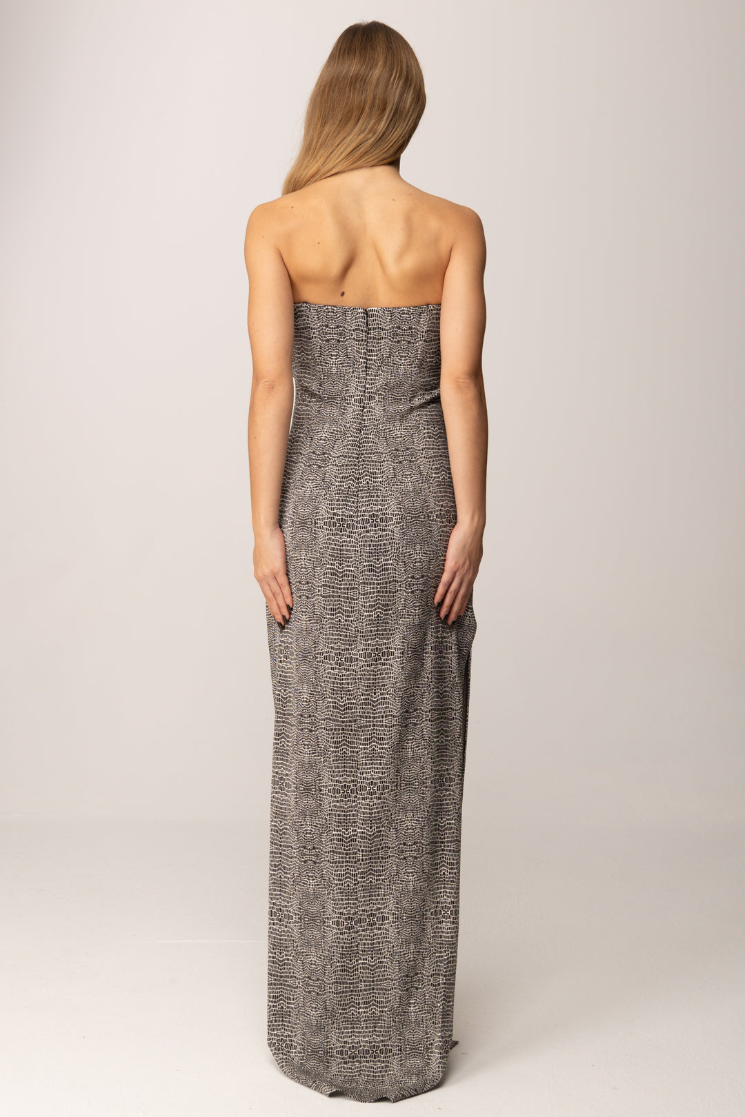 Elisabetta Franchi abito in Crêpe con Stampa Pitone ABR2857E2 NERO