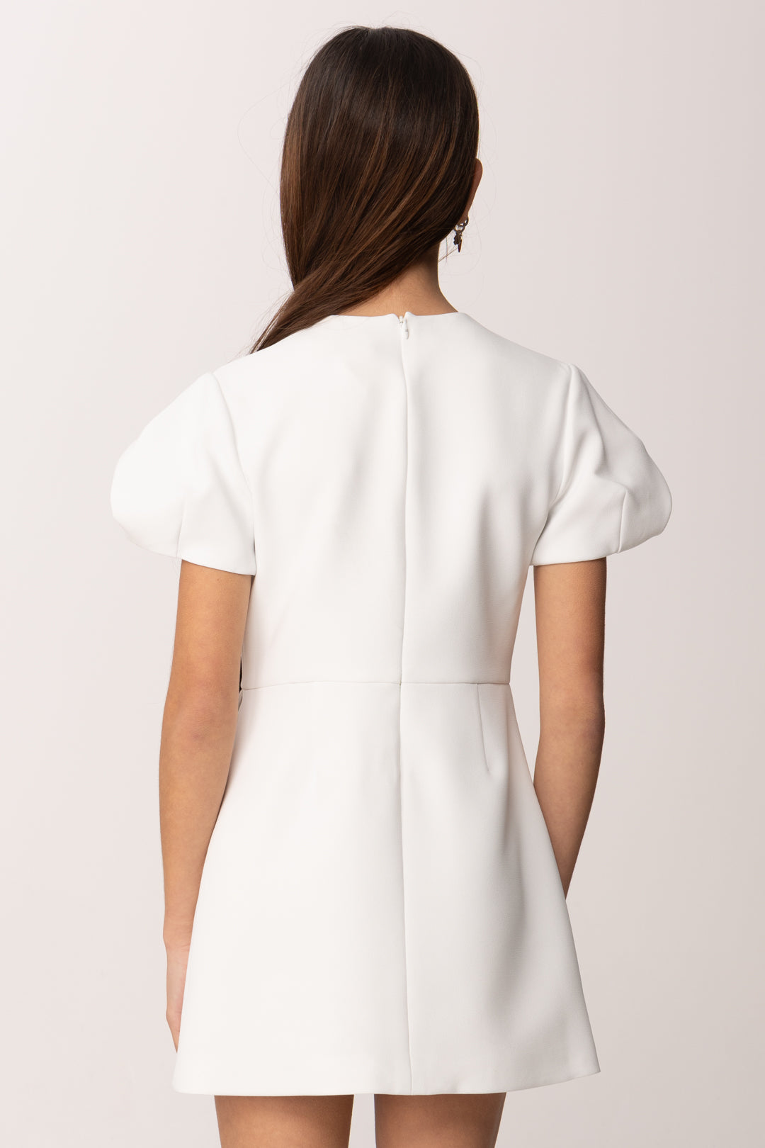 Elisabetta Franchi Bambina Abito In Crepe con Tasche e Ricamo Doppia C EFAB6460GA022.0004