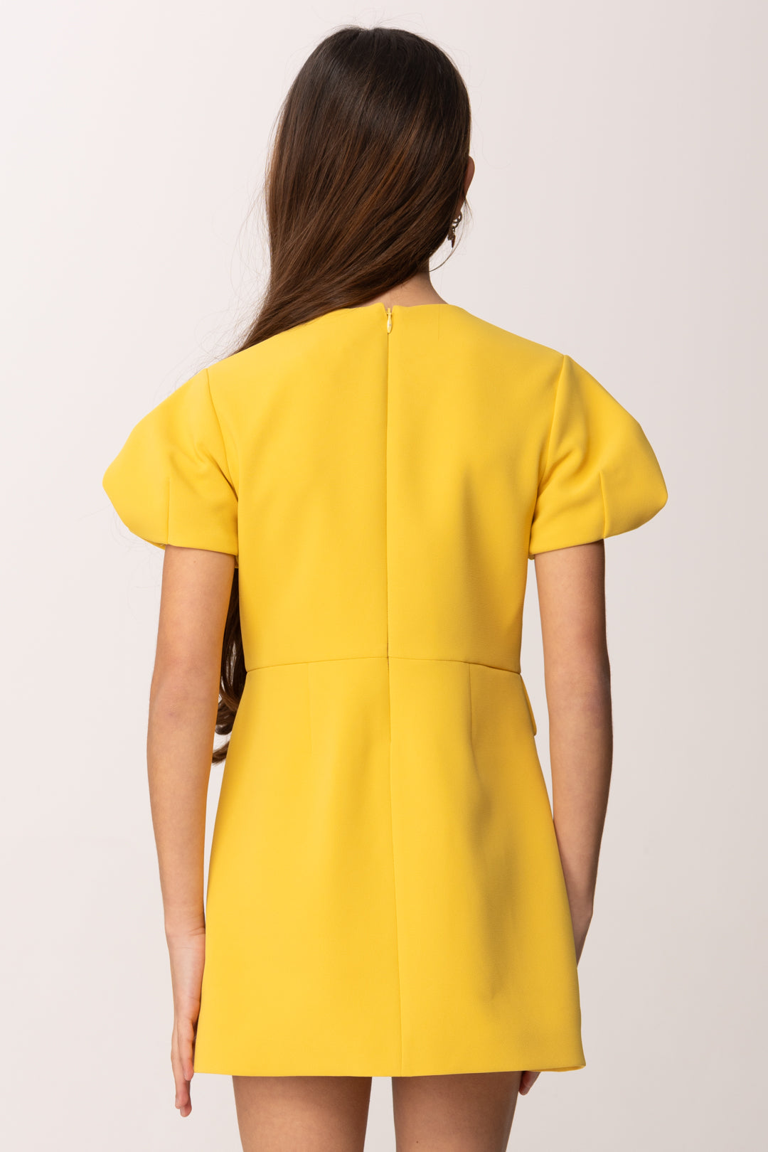 Elisabetta Franchi Bambina Abito In Crepe con Tasche e Ricamo Doppia C EFAB6460GA022.2033