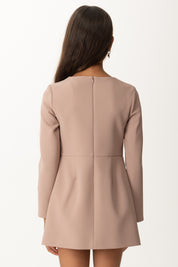 Elisabetta Franchi Bambina Abito In Crepe con Tasche Profilate EFAB6230GA085 SUNRISE/MILK