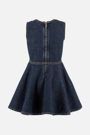 Elisabetta Franchi Bambina Abito In Denim con Tasche e Logo EFAB693CDF011.4039