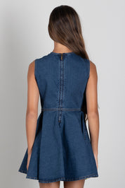 Elisabetta Franchi Bambina Abito In Denim con Tasche e Logo EFAB693CDF011.4039