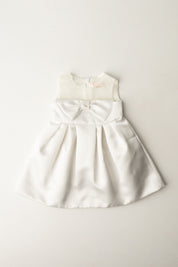 Elisabetta Franchi Bambina Abito In Duchesse con Fiocco EGAB1970RA016 PANNA CHIARO