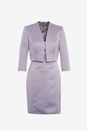 Elisabetta Franchi Abito In Duchesse con Giacca Corta TB00161E2 LILLA