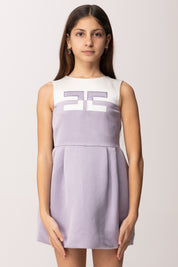 Elisabetta Franchi Bambina Abito In Duchesse con Ricamo Logo Bicolore EFAB6590RA016.D639